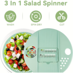 5.3 Qt Large Salad Spinner Set with 5 Mandoline Slicer Blades