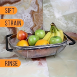 Expandable Stainless Steel Over-the-Sink Colander with Fine Mesh
