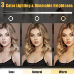 Rechargeable LED Makeup Mirror – 3-Color Lighted Desktop Vanity Mirror