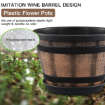 Whiskey Barrel Planter Set with Drainage Holes – Vintage Brown