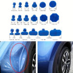 37-Piece Car Dent Repair Kit – Silver T-Bar Puller with 36 Blue Tabs