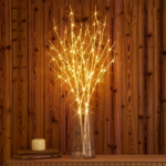2-Pack Glow-in-the-Dark Birch Branch Lights – Battery-Powered LED Decor