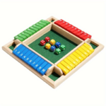 Wooden Number Dice Game Set with 8 Colorful Dice for Kids