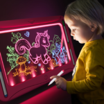 LED Light-Up Drawing Board with 9 Double-Sided Cards & Markers