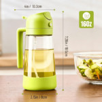 16 oz Glass Oil Sprayer & Dispenser with Non-Slip Base - Green 16 oz
