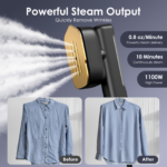 1100W Handheld Garment Steamer – Fast 20s Heating 10 oz