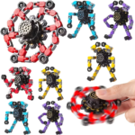 12-Pack Transforming Fidget Spinners – DIY Robot Toys for Kids