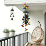 Hummingbird Wind Chimes for Outside – Black Metal Memorial Chimes