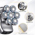6-in-1 Bald Head Shaver for Men with 7 Rotary Heads