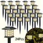 Solar Outdoor Lights 12/24 Pack – IP65 LED Warm Garden Lights
