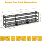 Heavy-Duty Wall-Mount Power Tool Organizer – Iron Storage Rack