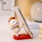 Cute Cartoon Cat Desk Phone Holder & Tablet Stand – Aesthetic Desk Ornament - A01