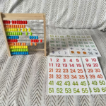 Wooden Calculation Rack Math Toy with 120 Cards for Kids - Ten-speed Calculation Rack