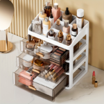 Large Clear Cosmetic Storage Box – Multi-Layer Desktop Drawer Organizer