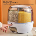 360° Rotating Rice Dispenser 19 lbs – 6-Grid Grain Storage - 1pc