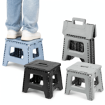 330 lbs Heavy-Duty Portable Folding Stool – Compact Plastic Seat