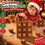 Classic Wooden Tic Tac Toe Game Set 9 Blocks – Tabletop Decor & Family Game