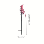 Large Red Cardinal Garden Statue – Iron Metal Bird Yard Sculpture