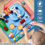 Car Adventure Track Playset with 6 Mini Cars & Helicopter