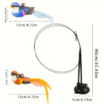 Interactive Suction Cup Cat Feather Toy – Hands-Free Bird Teaser Stick