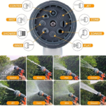 Heavy-Duty Garden Hose Nozzle – 8-Pattern Spray Nozzle