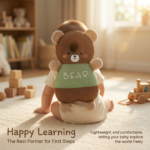Adjustable Cartoon Animal Baby Walking Backpack – Soft Plush Head Protector