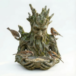 Tree Face Bird Feeder Outdoor Decor – Ancient Tree Trunk Sculpture