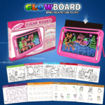 LED Light-Up Drawing Board with 9 Double-Sided Cards & Markers