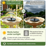 Solar Water Fountain Pump with Support Rods – IPX8 Waterproof