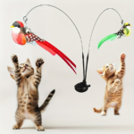 Interactive Suction Cup Cat Feather Toy – Hands-Free Bird Teaser Stick