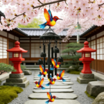 Hummingbird Wind Chimes for Outside – Black Metal Memorial Chimes