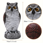 Realistic Horned Owl Decoy – Plastic Outdoor Bird & Pest Deterrent