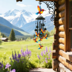 Hummingbird Wind Chimes for Outside – Black Metal Memorial Chimes