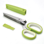 5-Blade Stainless Steel Herb & Scallion Scissors with Cleaning Comb