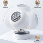 LED Snowflake Dynamic Projection Lamp – 360° Rotating Night Light USB