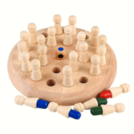 Wooden Memory Matching Game – Color Peg Chess Board for Kids