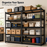 72&quote;H Heavy-Duty 5-Tier Garage Shelving Unit – Metal Storage Rack