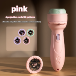 Kids Flashlight Projector Toy – Animal, Dinosaur & Marine Patterns - pink+4 Projector Cards