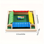 Wooden Number Dice Game Set with 8 Colorful Dice for Kids