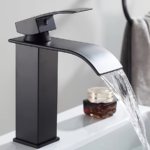 Stainless Steel Waterfall Bathroom Faucet – Hot & Cold Single Hole