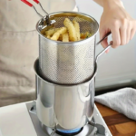 Stainless Steel Mini Deep Fryer Pot with Filter Rack
