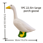 22.5-inch Large Modern White Crane Statue - Elegant Plastic Goose Sculpture Suitable for Outdoor/ Decor, Garden Ornament, Christmas Decoration, Figurine for, Balcony, Entryway with Stable Base