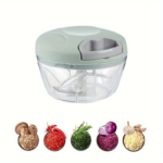 Multifunctional Manual Garlic Masher & Vegetable Cutter – Kitchen Chopper - Green 16.91oz [3 blades]