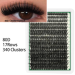 60D80D100D Thick False Eyelashes with Mixed Length, D Curl Cat-Eye Style for a Fluffy And Dramatic Look Suitable for Beginners - Image 9