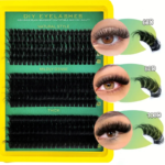 60D80D100D Thick False Eyelashes with Mixed Length, D Curl Cat-Eye Style for a Fluffy And Dramatic Look Suitable for Beginners - Image 3