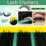 60D80D100D Thick False Eyelashes with Mixed Length, D Curl Cat-Eye Style for a Fluffy And Dramatic Look Suitable for Beginners - Image 5