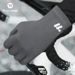 WEST BIKING Thermal Cycling Gloves Winter Fleece Windproof Bike Gloves Touch Screen Full Finger Gloves Outdoor Cycling Equipment - Image 2