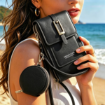 2-Piece Women's Crossbody Phone Bag & Multi-Slot Wallet Set - Black (two-piece set)