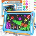 LED Light-Up Drawing Board with 9 Double-Sided Cards & Markers