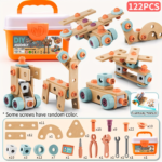 Kids Toy Tool Box Set with Electric Drill & Screws for STEM Play - Tool Set 122PCS